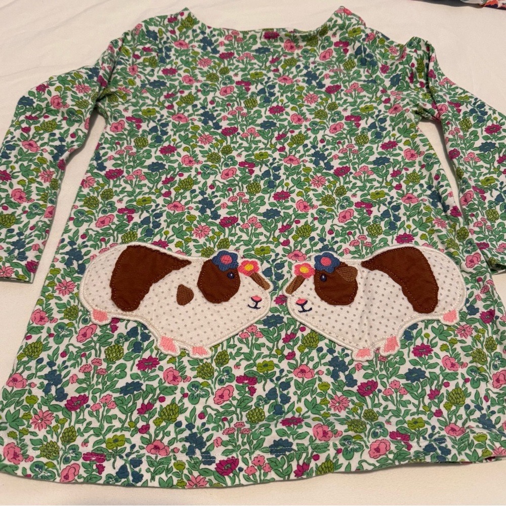 Mini Boden Floral Dress with Pink and Green Accents